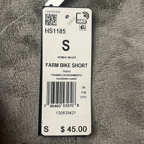 adidas Women's x FARM Rio All Over Print Bike Shorts-Multi-Color - Picture 4 of 5